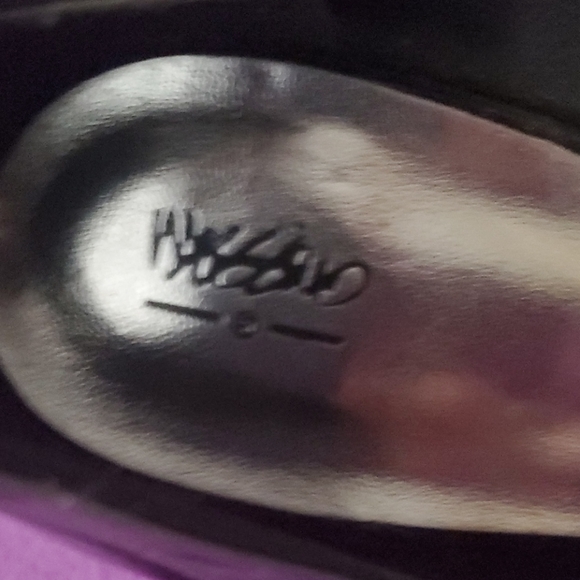 🔴Mossimo Sz 8 Black Patent Leather Heels👠 Silver Liming - Picture 4 of 13